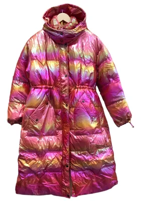 Iridescent Pink Metallic Puffer Jacket