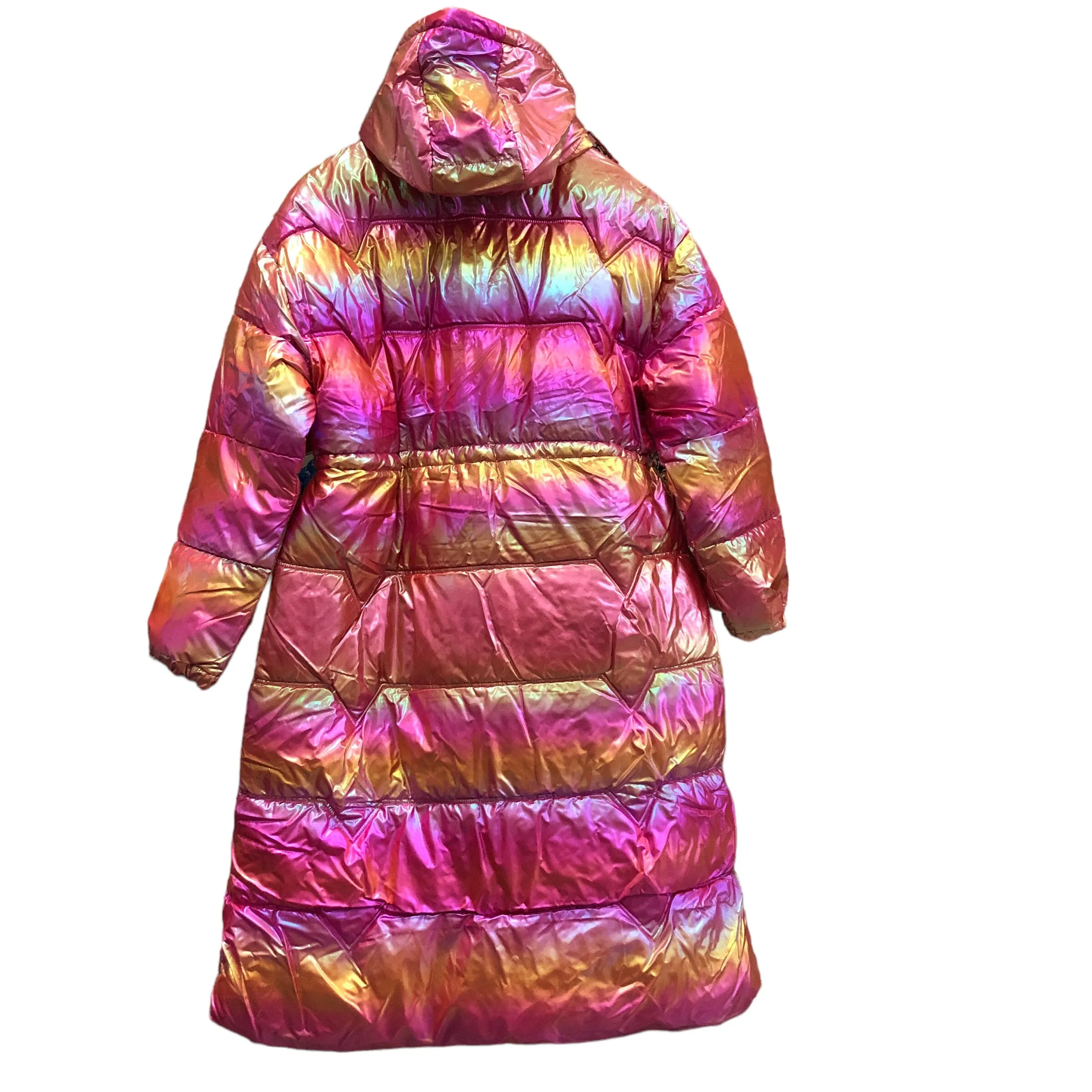 Iridescent Pink Metallic Puffer Jacket