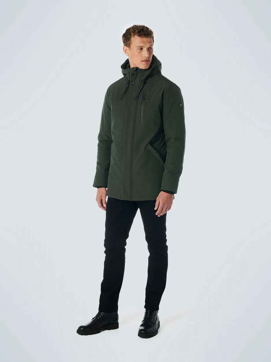 Jacket Mid Long Fit Hooded Softshell Stretch | Dark Green