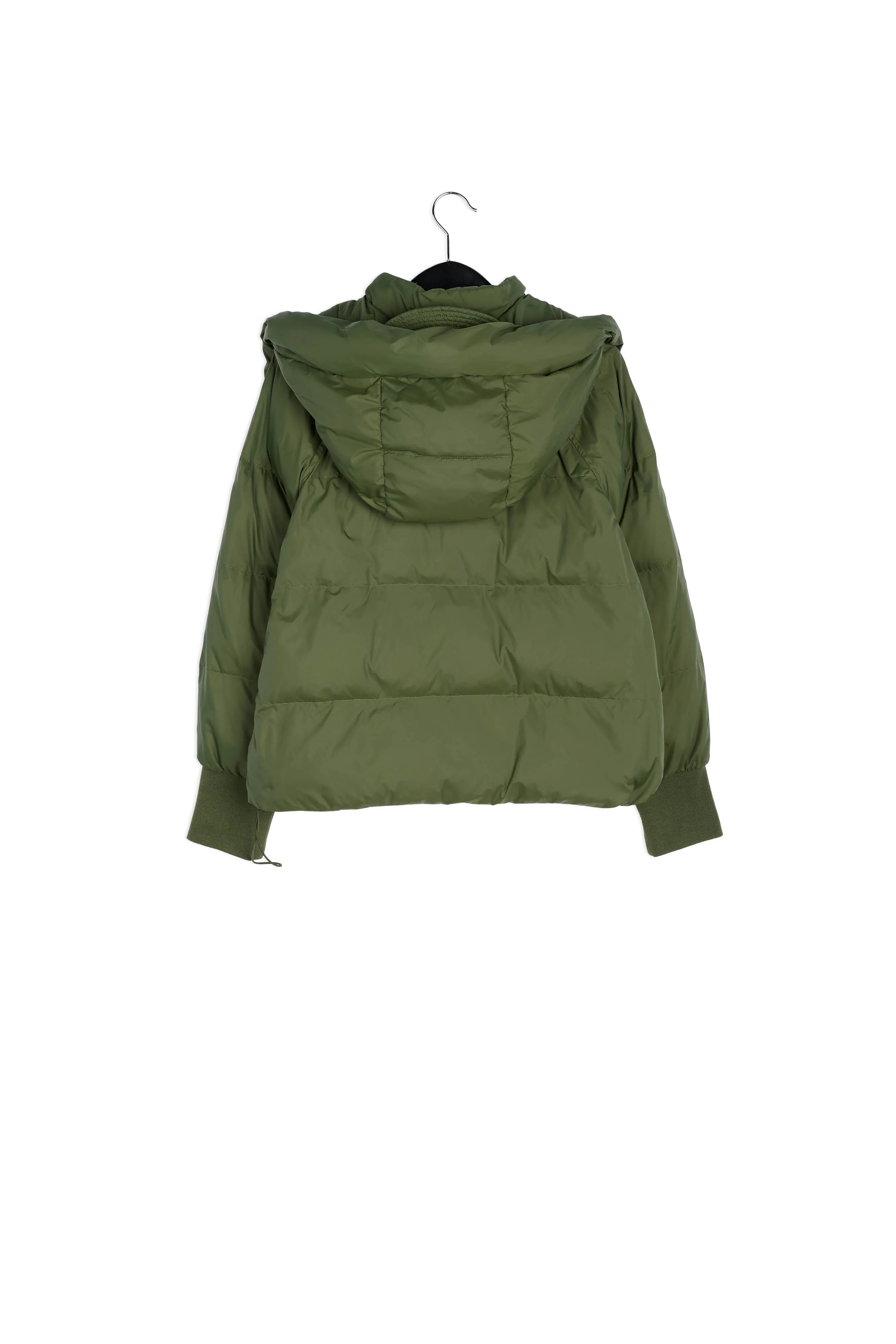 Khaki boxy puffer jacket