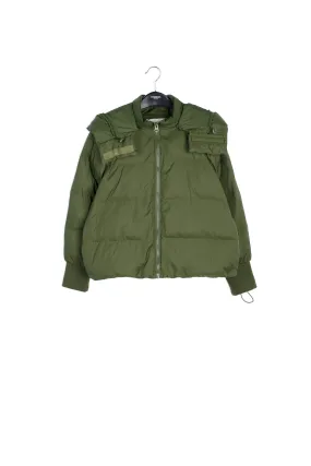 Khaki boxy puffer jacket