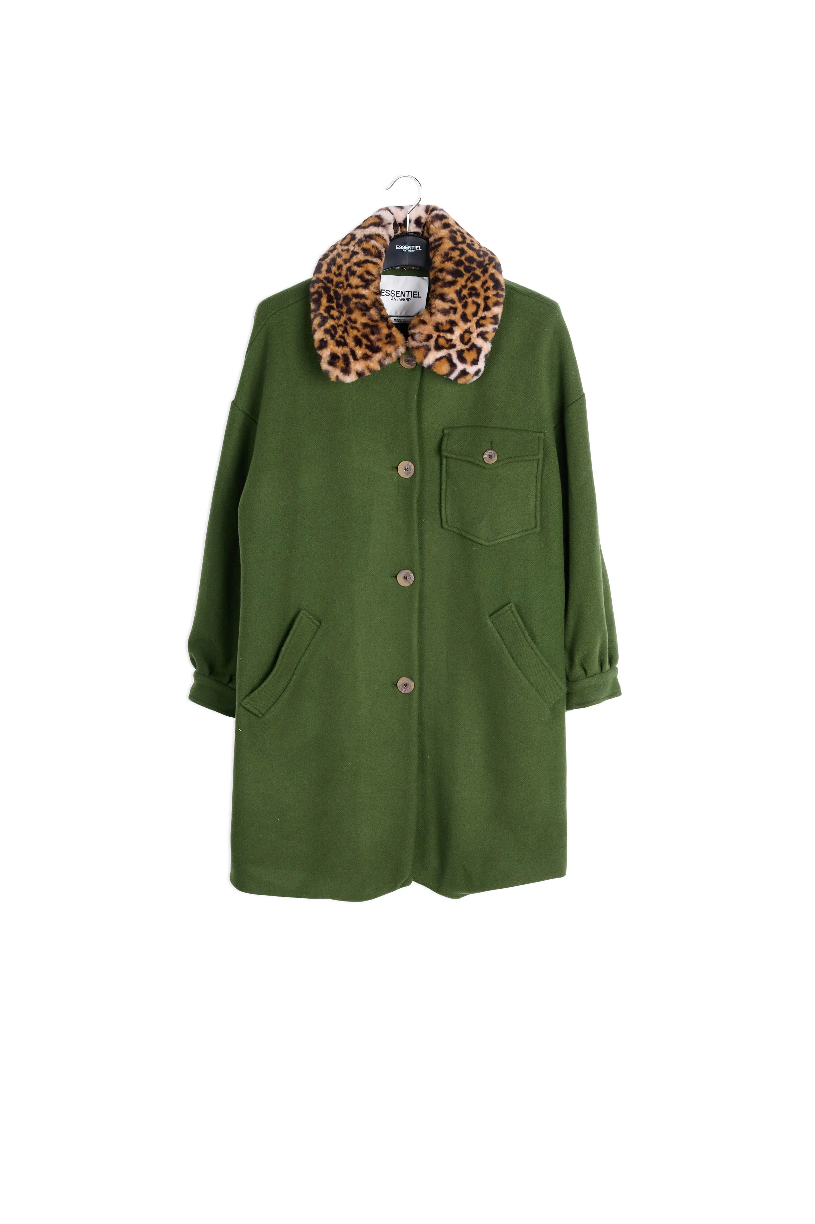 Khaki italian wool blend coat