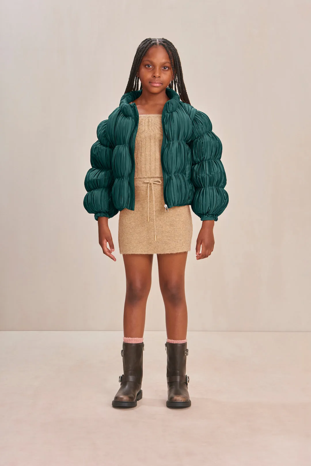 KIDS FRANNIE PUFFER - FOREST GREEN