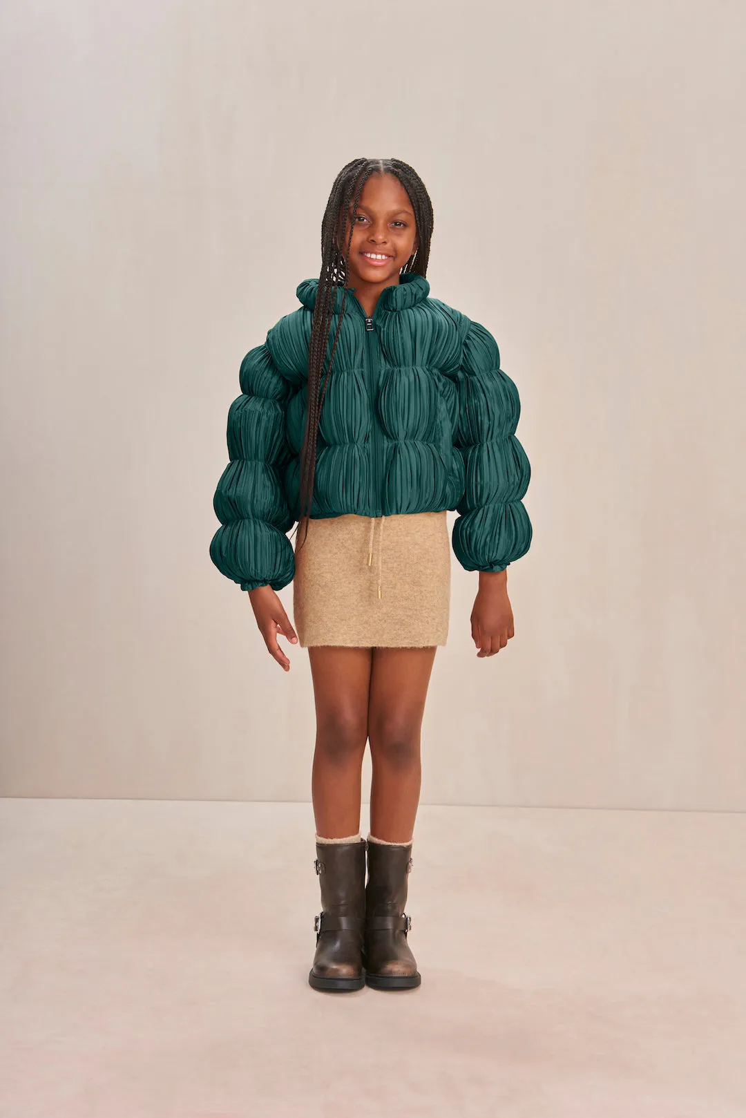 KIDS FRANNIE PUFFER - FOREST GREEN