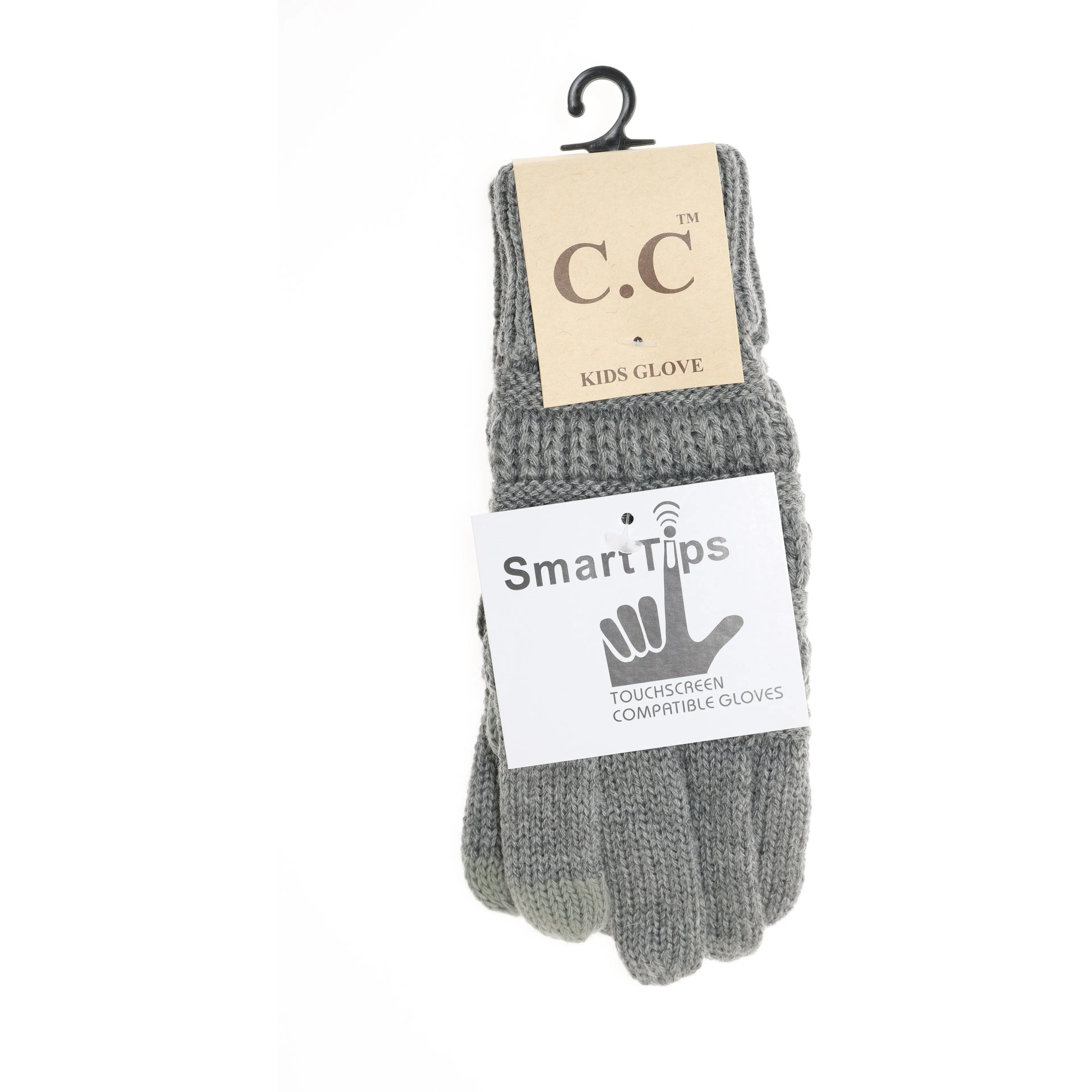 Kid's Solid Cable Knit Gloves