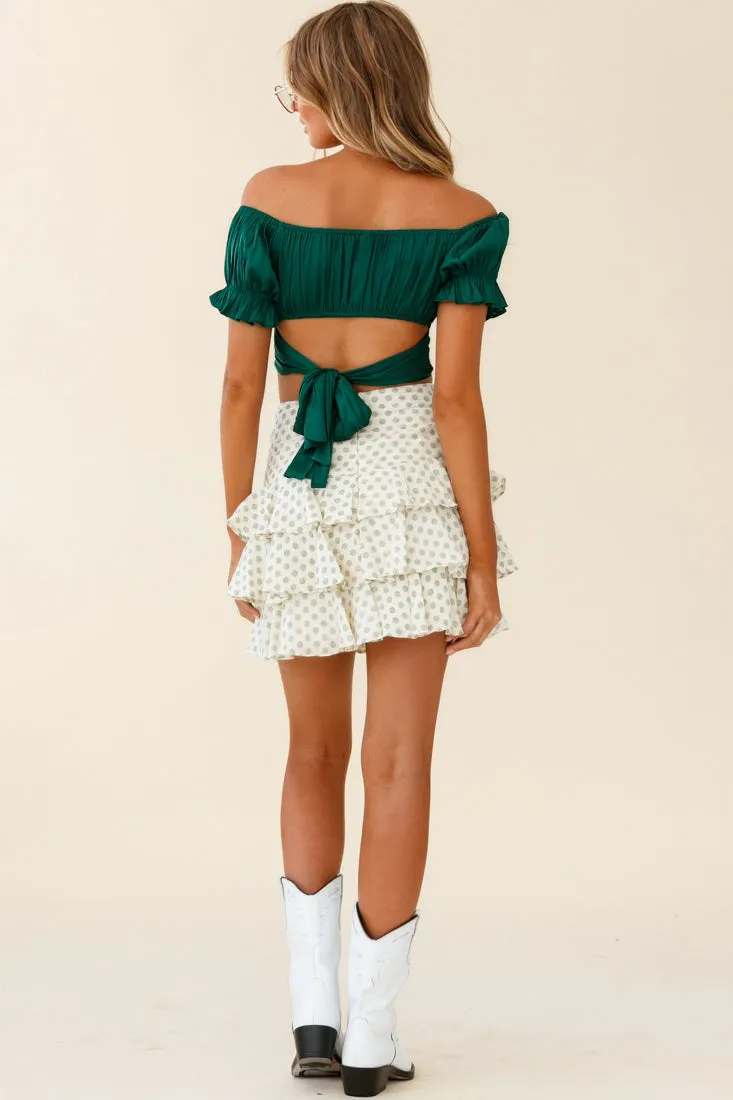 Let Them Eat Cake Triple Ruffle Skirt Green