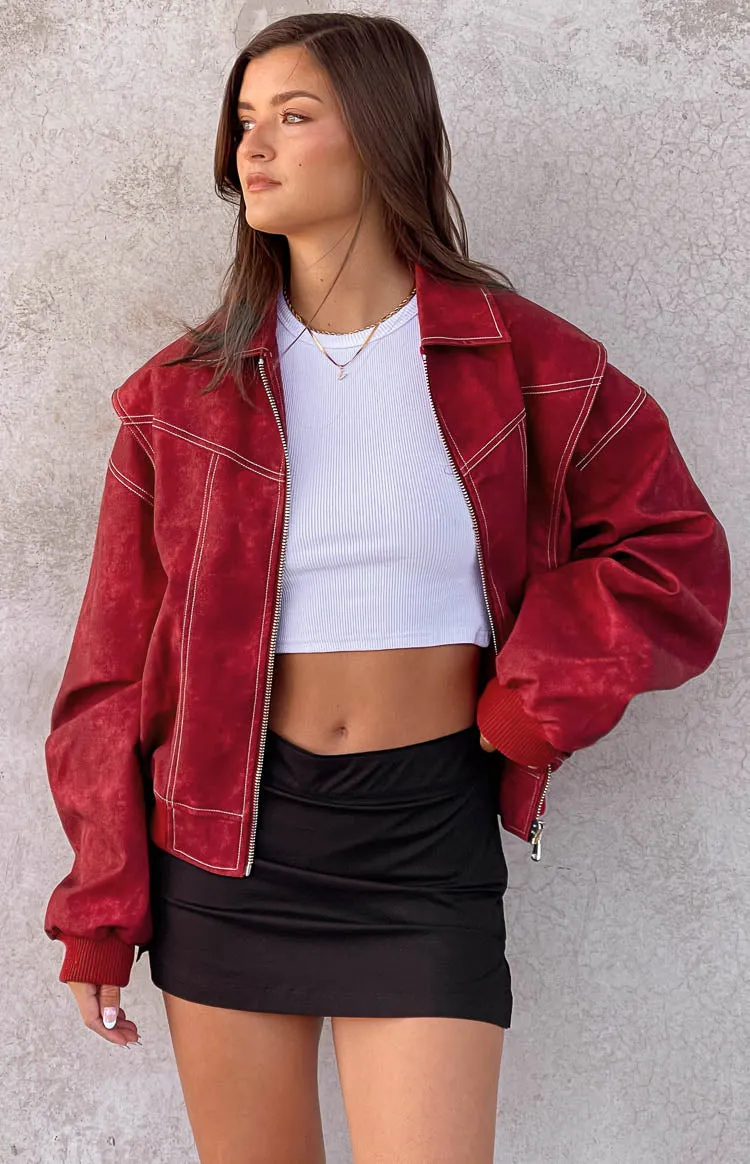 Lioness Vista Crimson Bomber Jacket