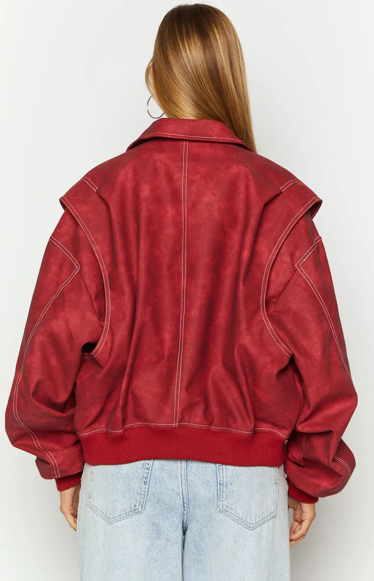 Lioness Vista Crimson Bomber Jacket