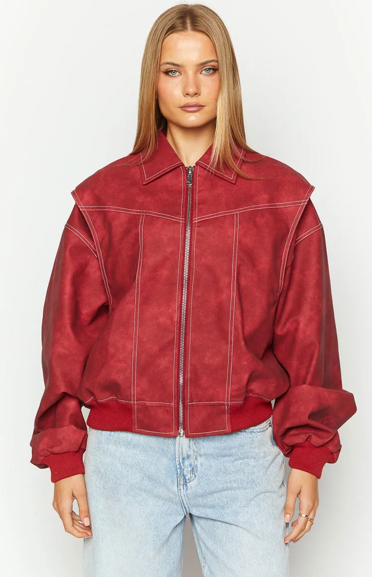 Lioness Vista Crimson Bomber Jacket