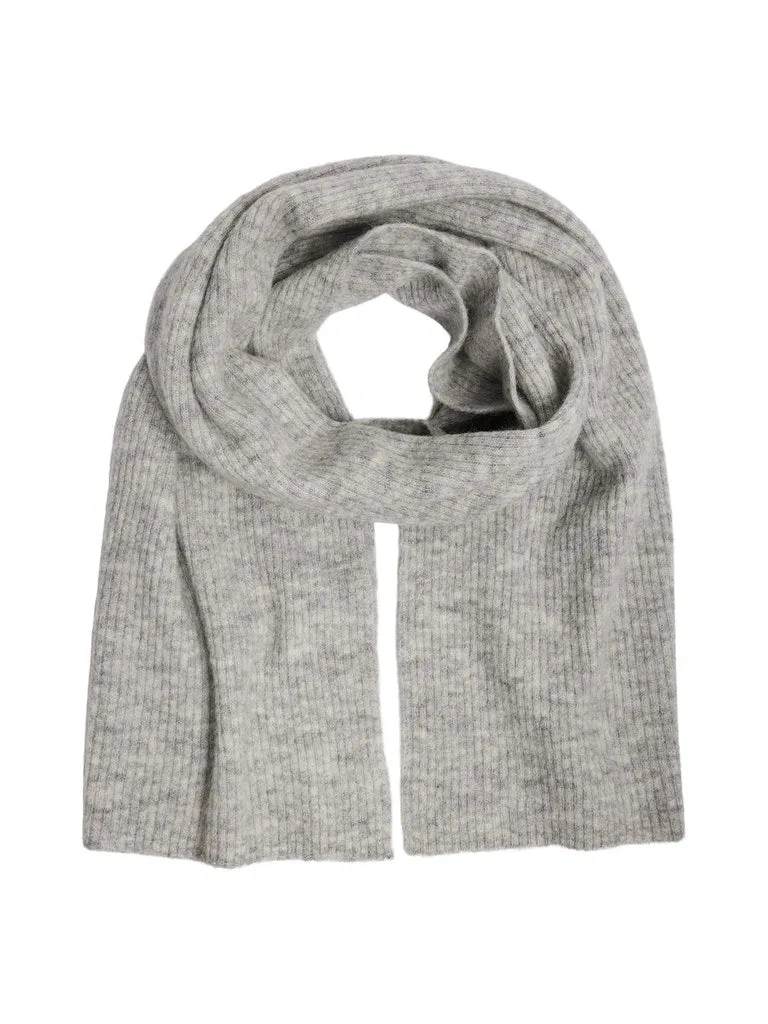 Lulu Linna Knit Scarf Light Grey Melange