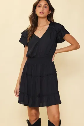 Maya Short Sleeve Ruffled Mini Dress