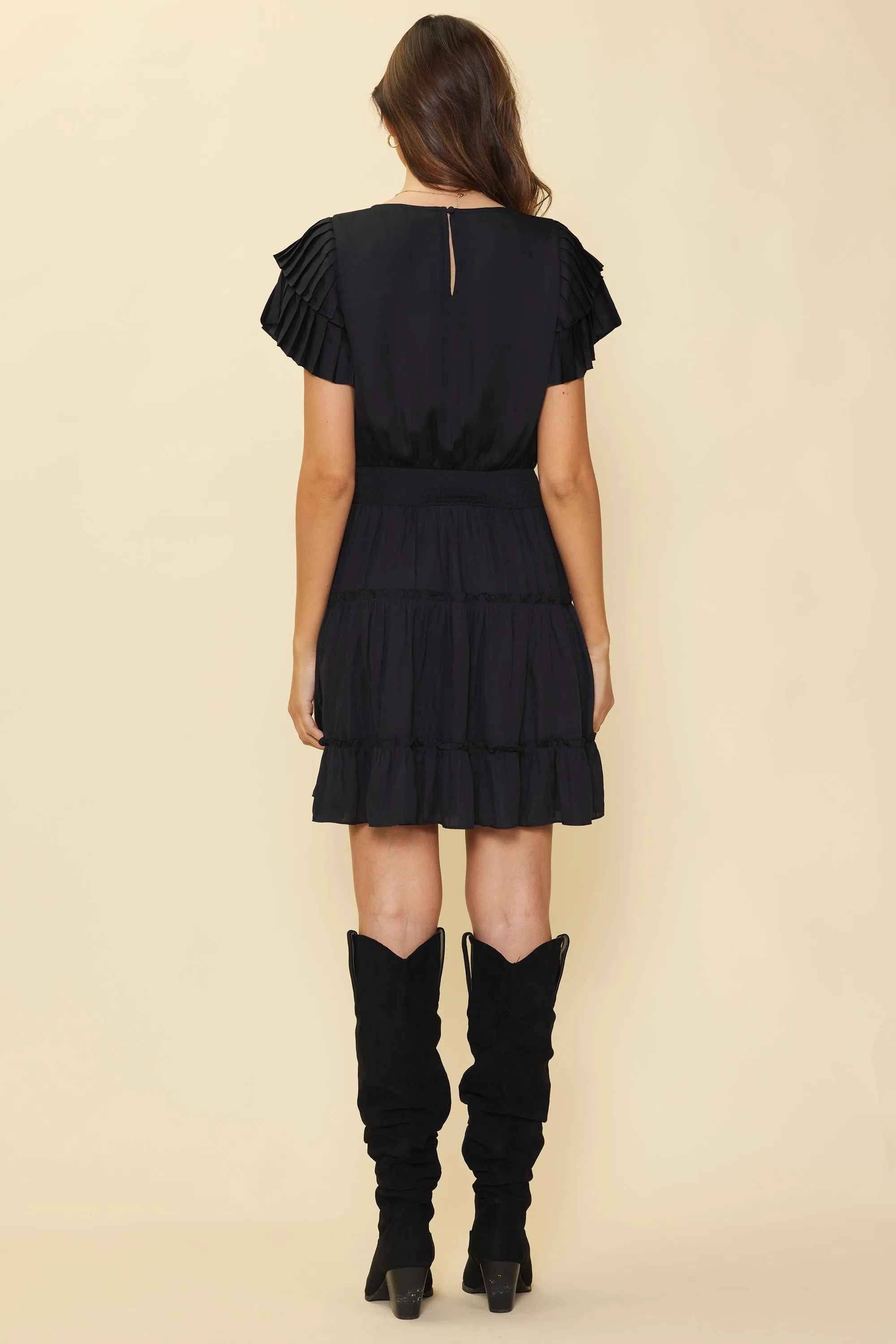 Maya Short Sleeve Ruffled Mini Dress