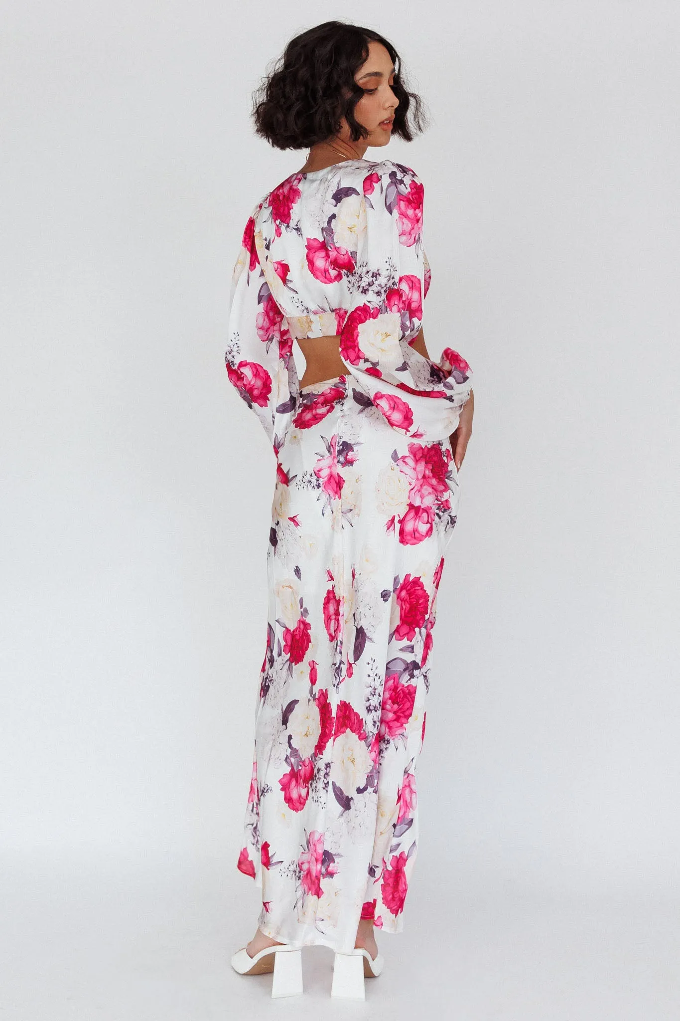 Meet Me In Fiji Maxi Skirt Floral Pink