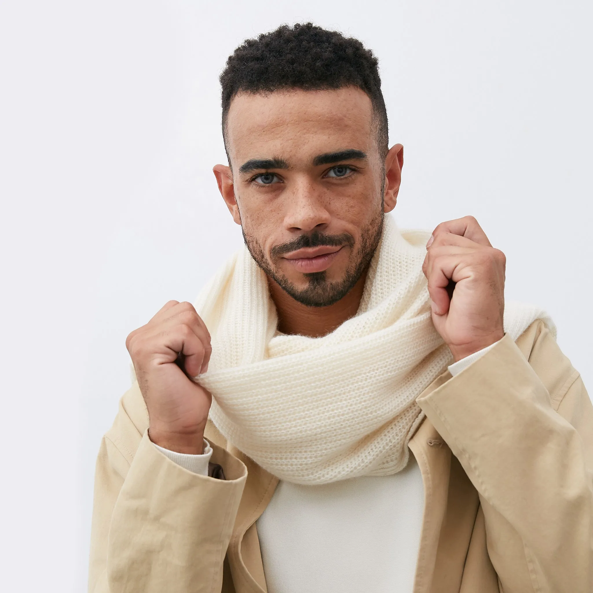 Men'S Cashmere Ribbed Wrap