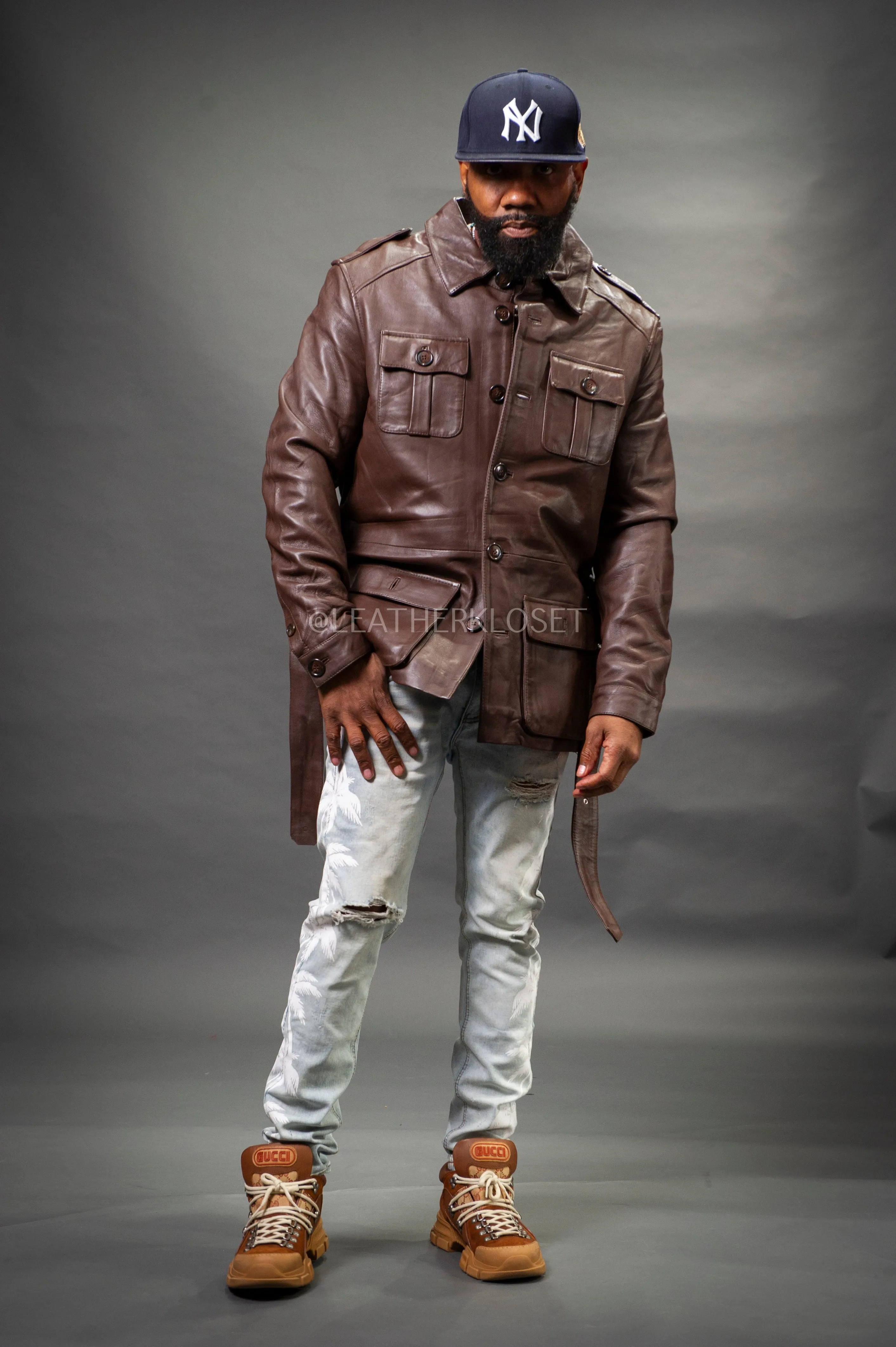 Men's Lazar Leather Jacket [Chocolate]