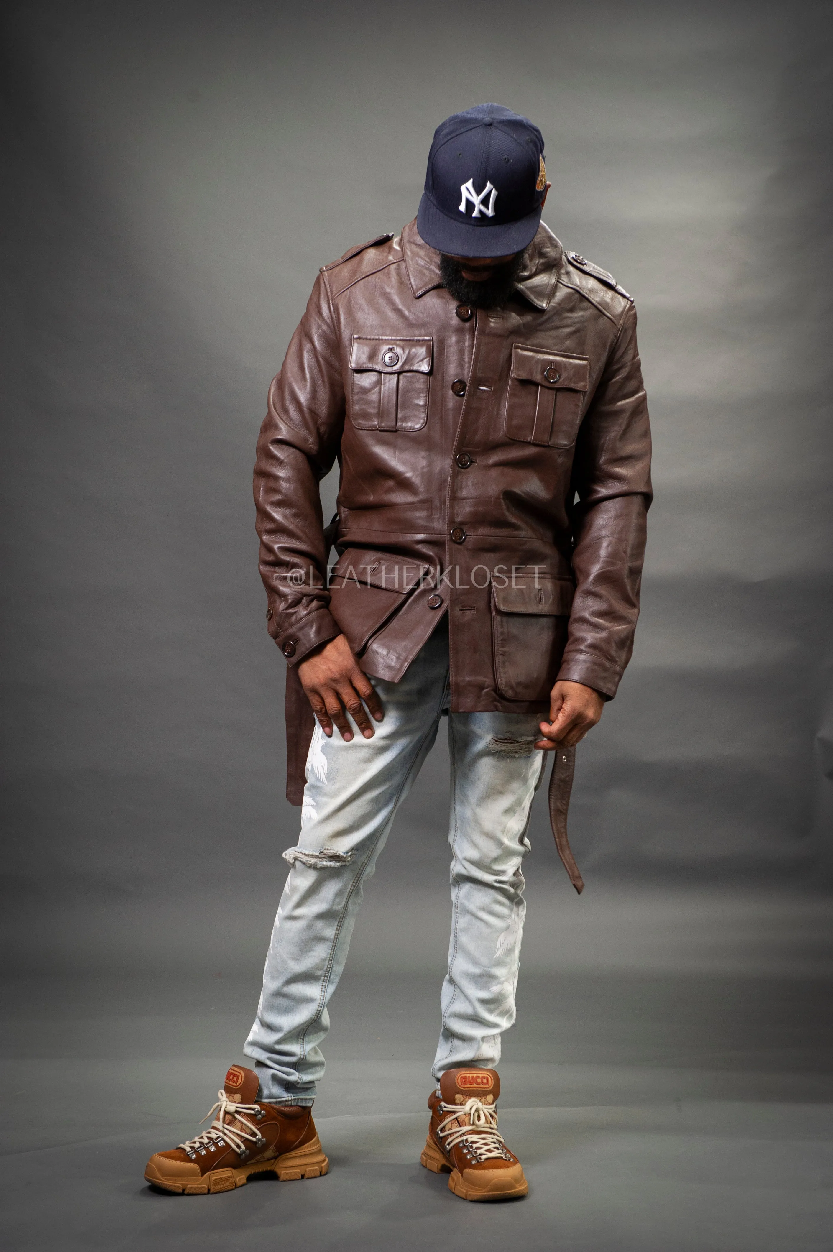 Men's Lazar Leather Jacket [Chocolate]