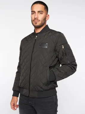 Mens Moritzio Quilted Bomber Jacket Black