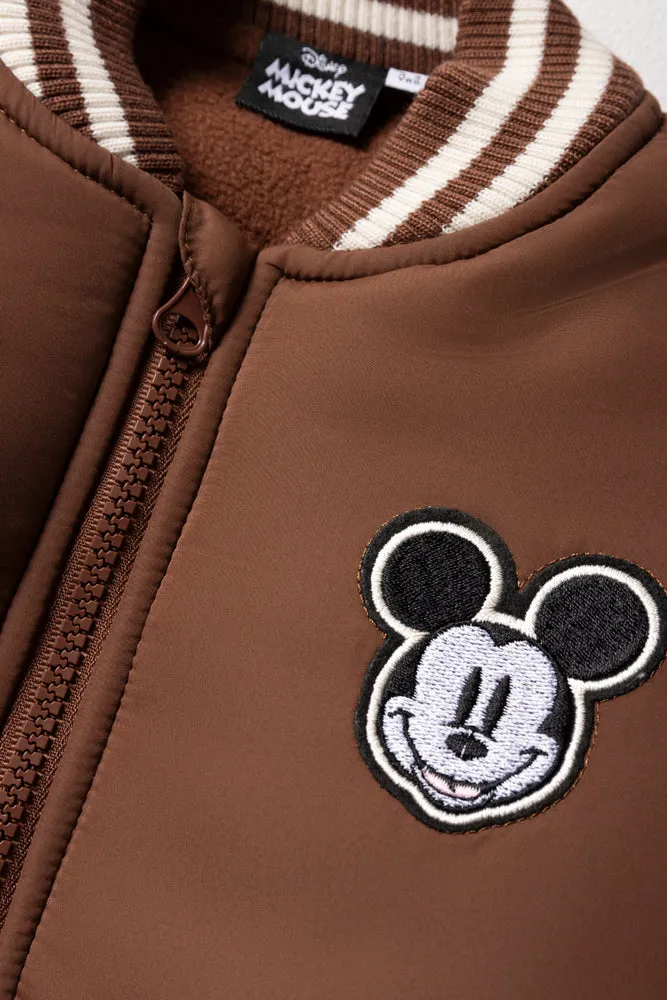 Mickey Mouse Bomber Jacket Brown