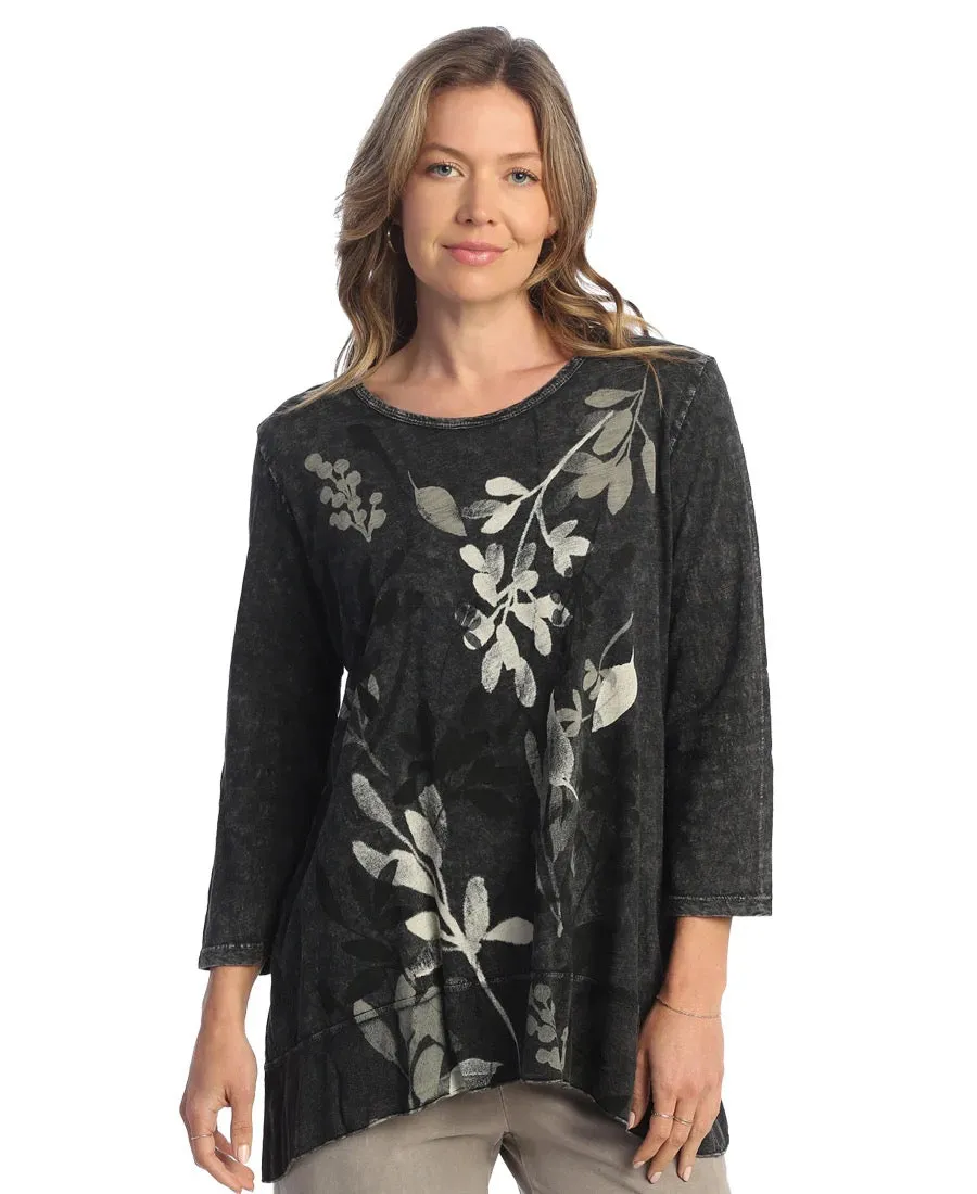 Mineral Washed Verde Tunic in Black