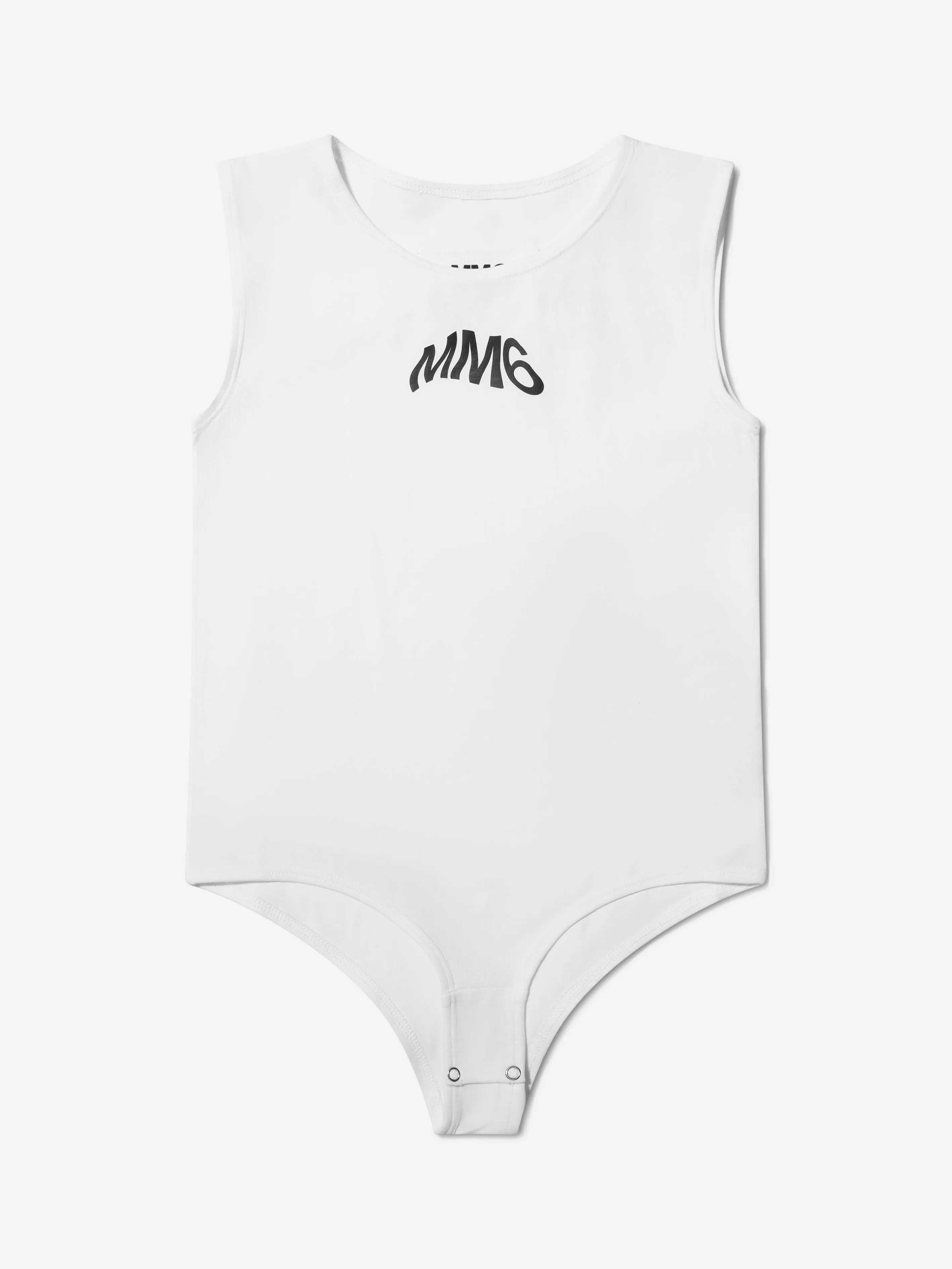 MM6 Maison Margiela Kids Logo Bodysuit In White