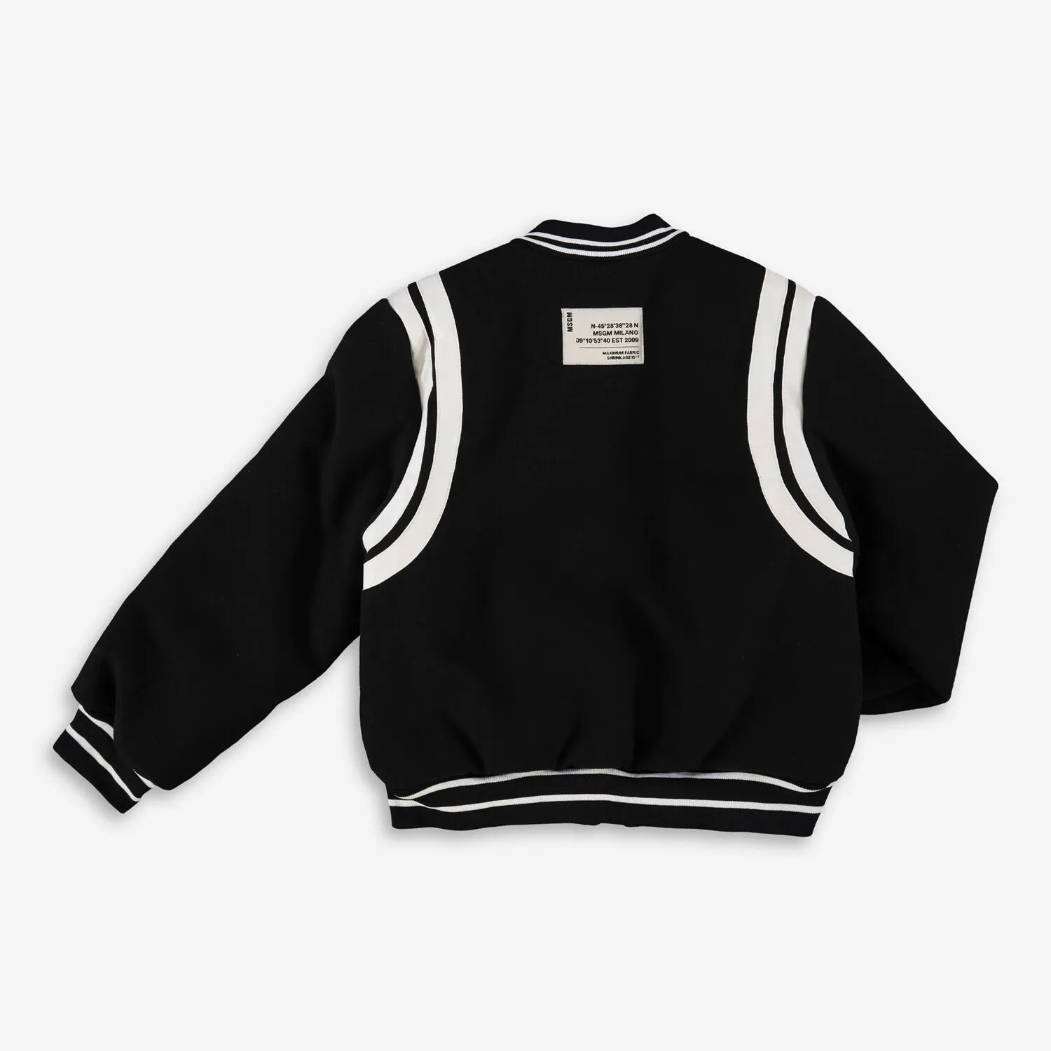 MSGM  Black Striped Trim Bomber Jacket