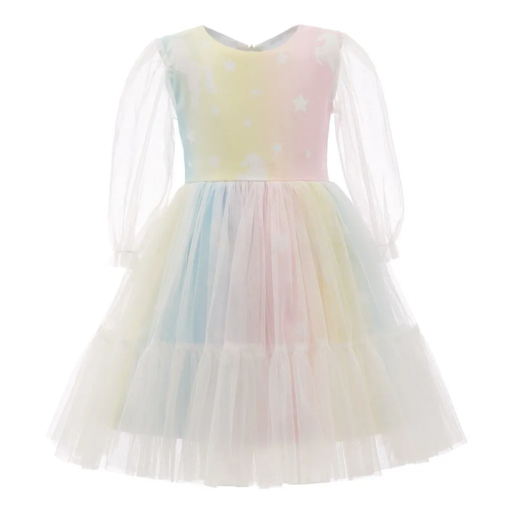 Multicolor Fantasia Rainbow Tulle Dress