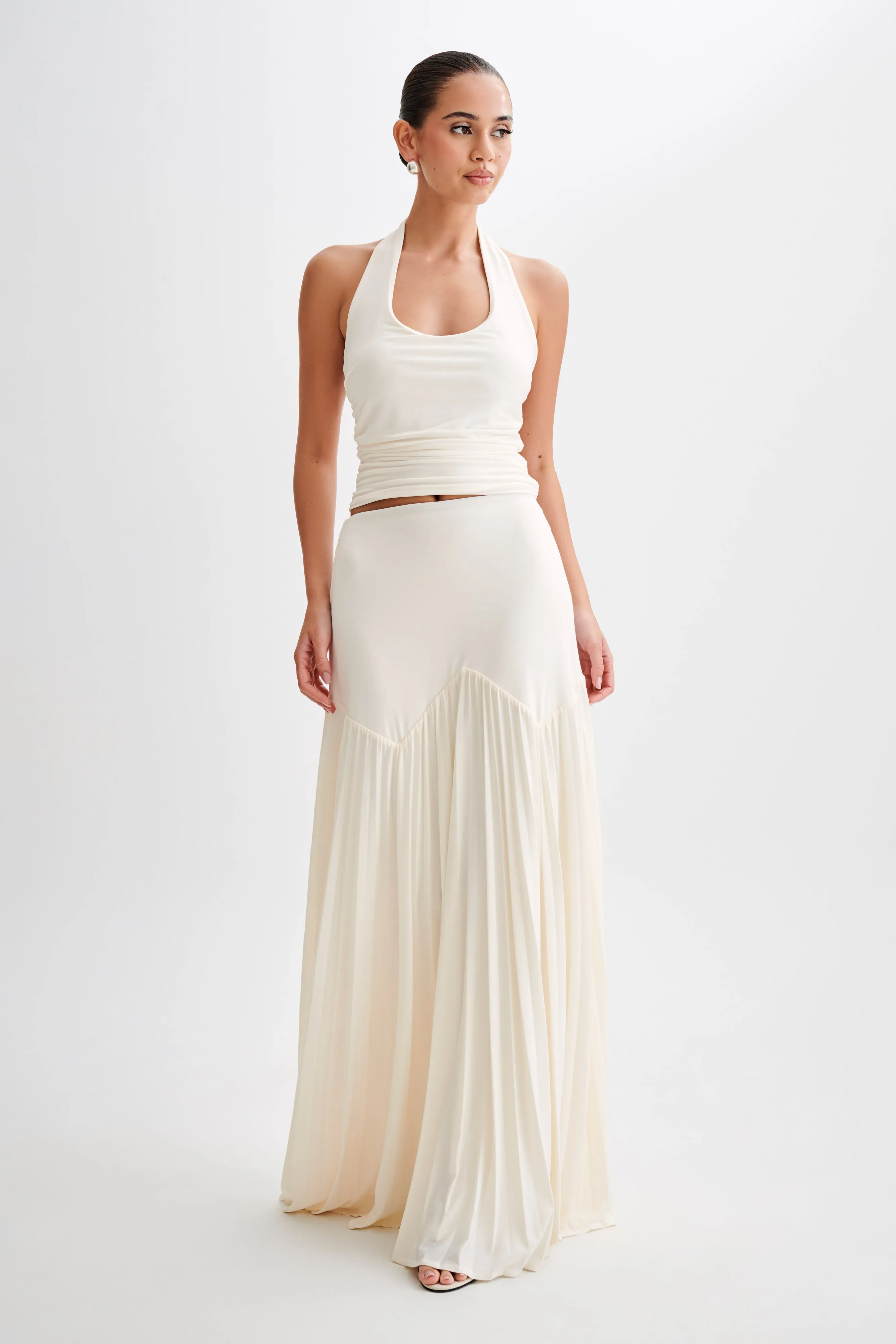 Odette Slinky Maxi Skirt - Ivory