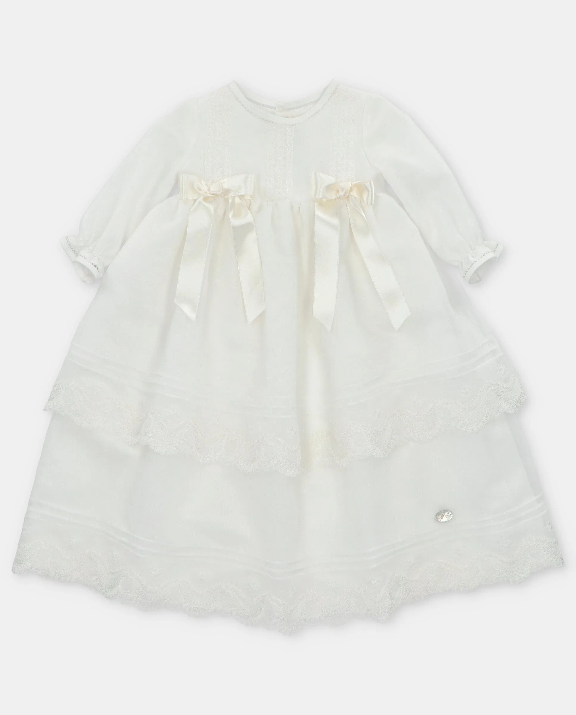 Organza Christening Gown Lace Inserts