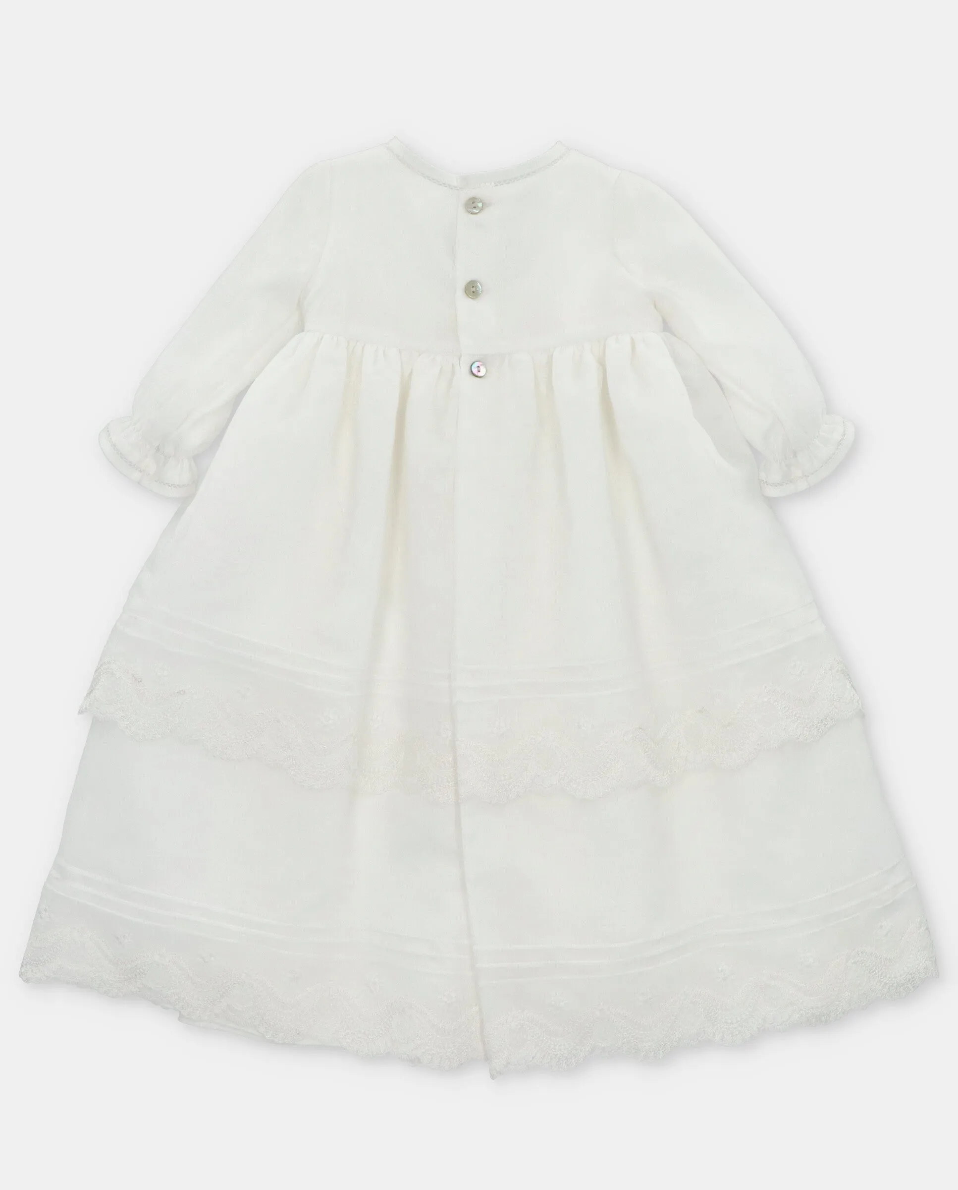 Organza Christening Gown Lace Inserts