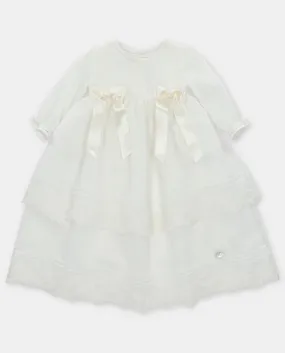 Organza Christening Gown Lace Inserts