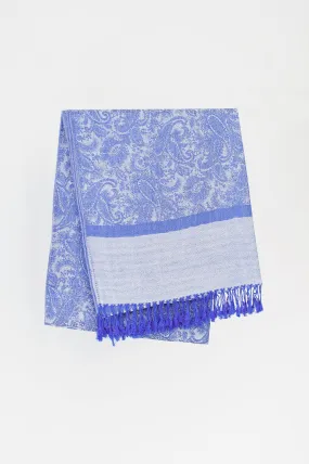 Pashmina Scarf, Indigo Paisley