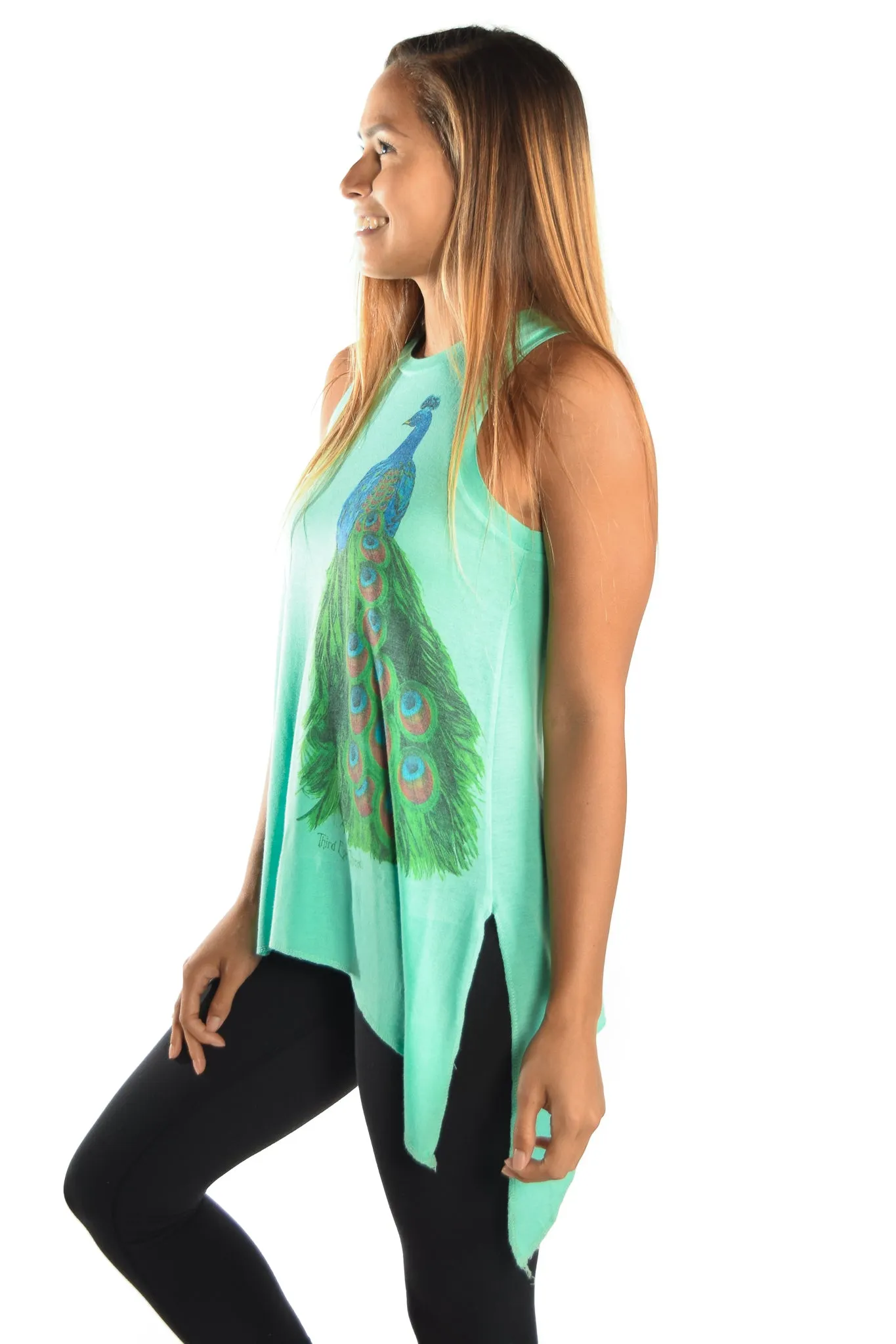 Peacock on Sharkbite Tunic Tee