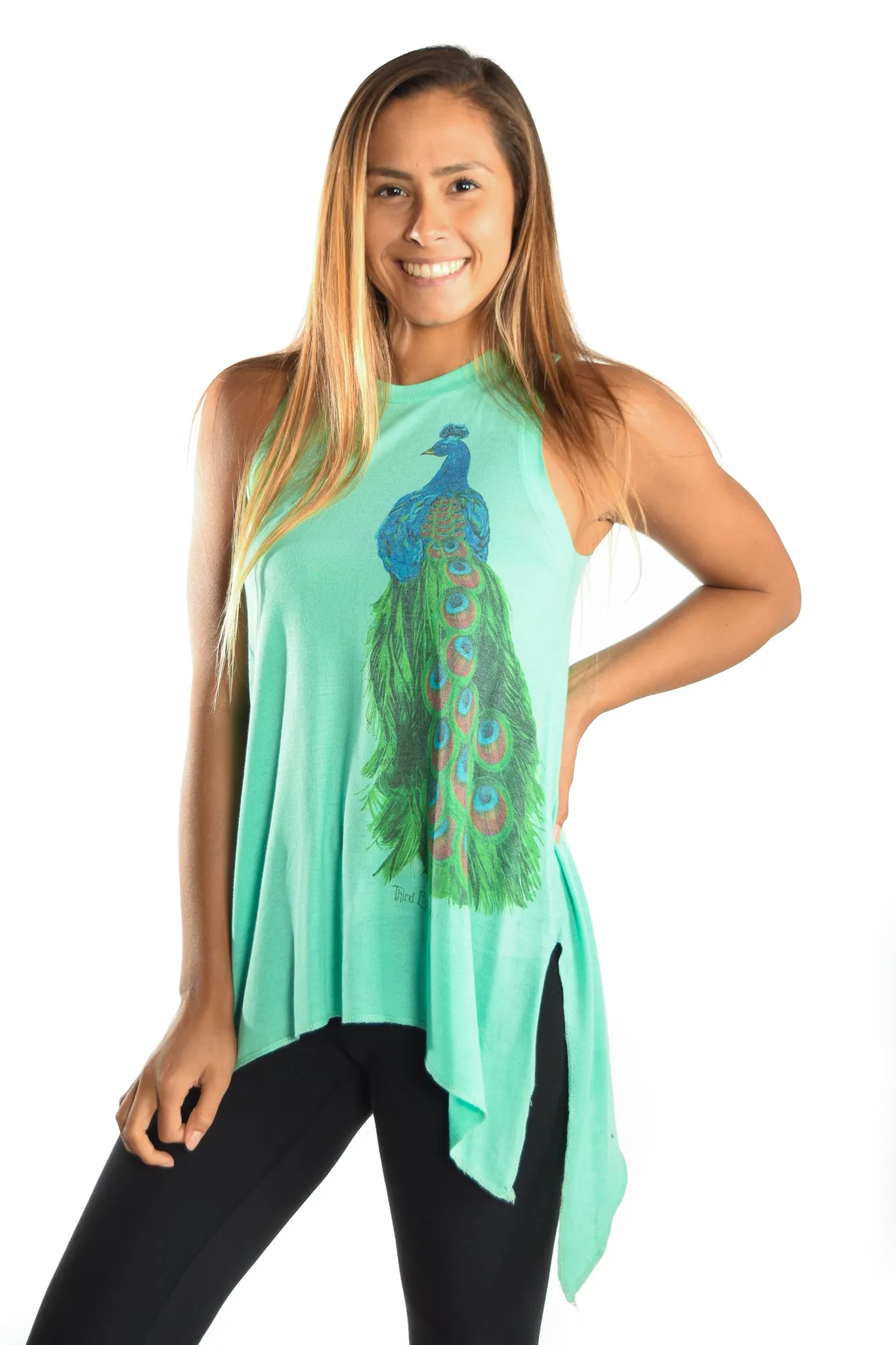 Peacock on Sharkbite Tunic Tee