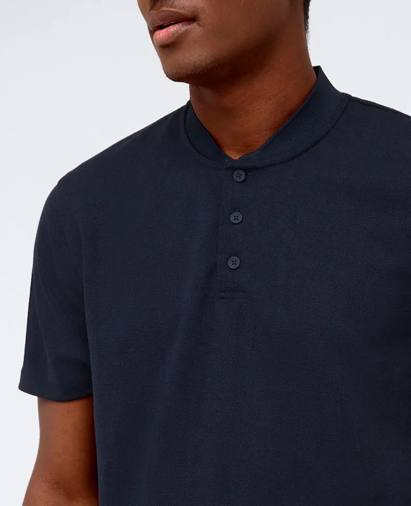 Performance Band-Collar Henley Polo