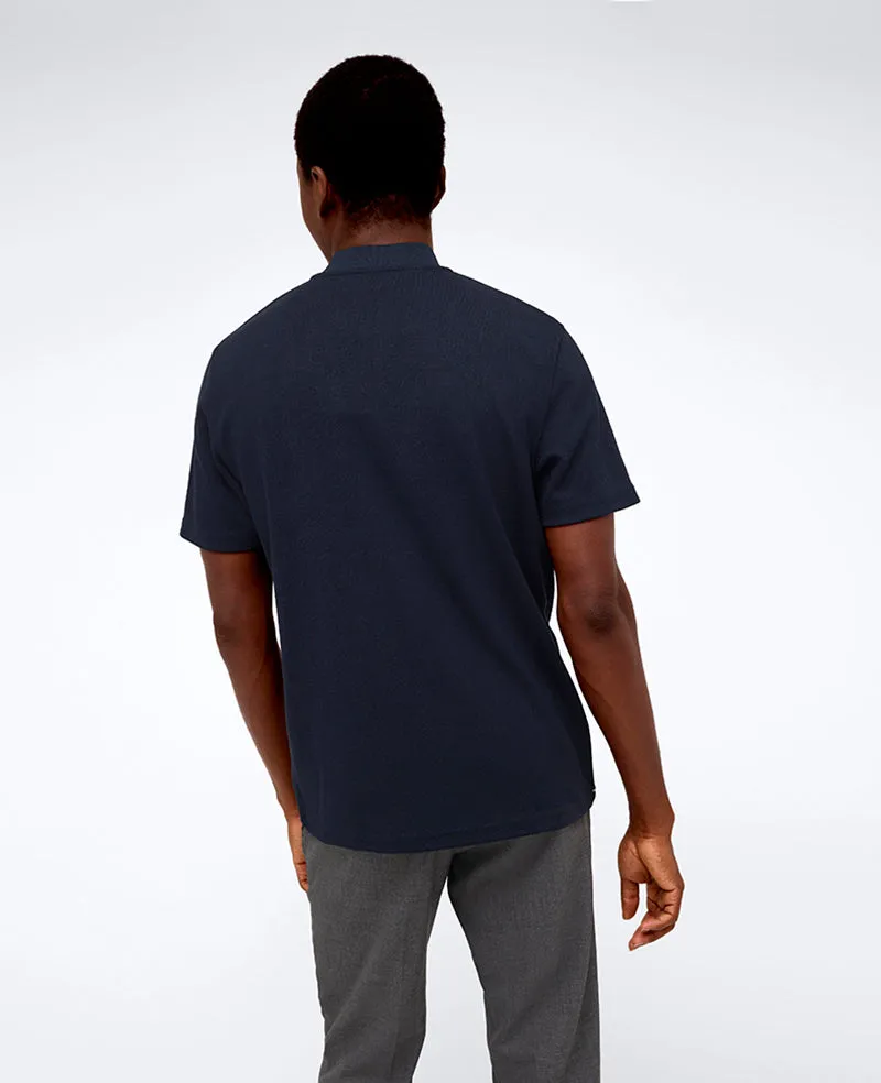 Performance Band-Collar Henley Polo