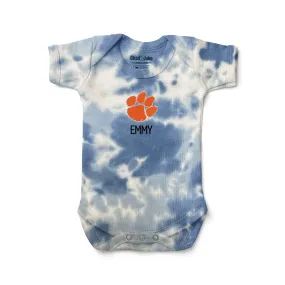 Personalized Clemson Tigers Tie Dye Bodysuit