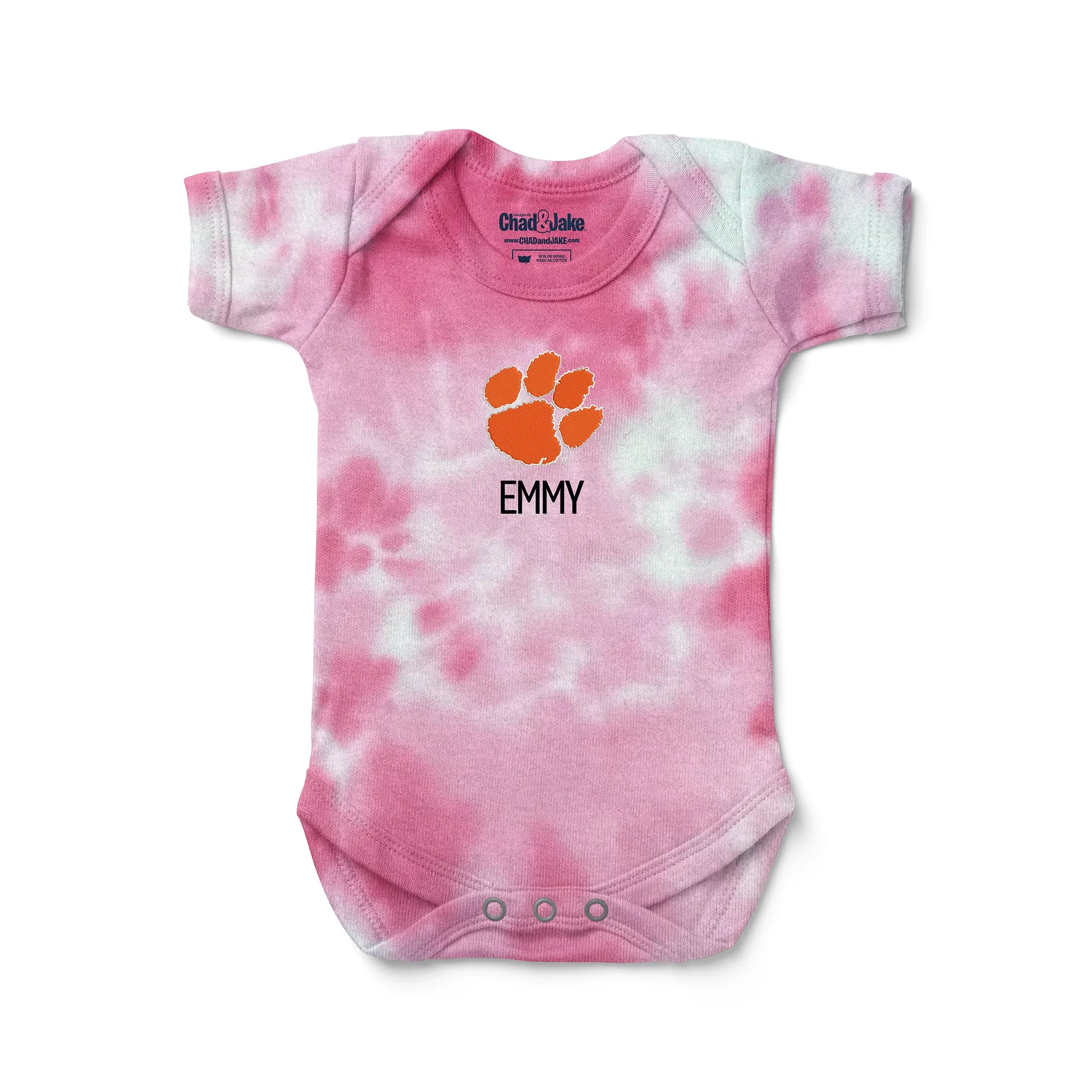 Personalized Clemson Tigers Tie Dye Bodysuit