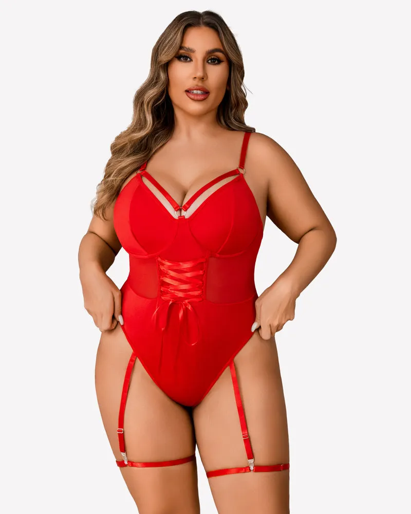 Plus Size Bodysuit with High Slit dress