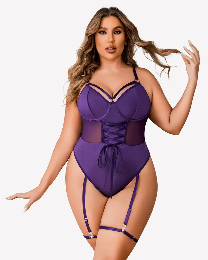 Plus Size Bodysuit with High Slit dress