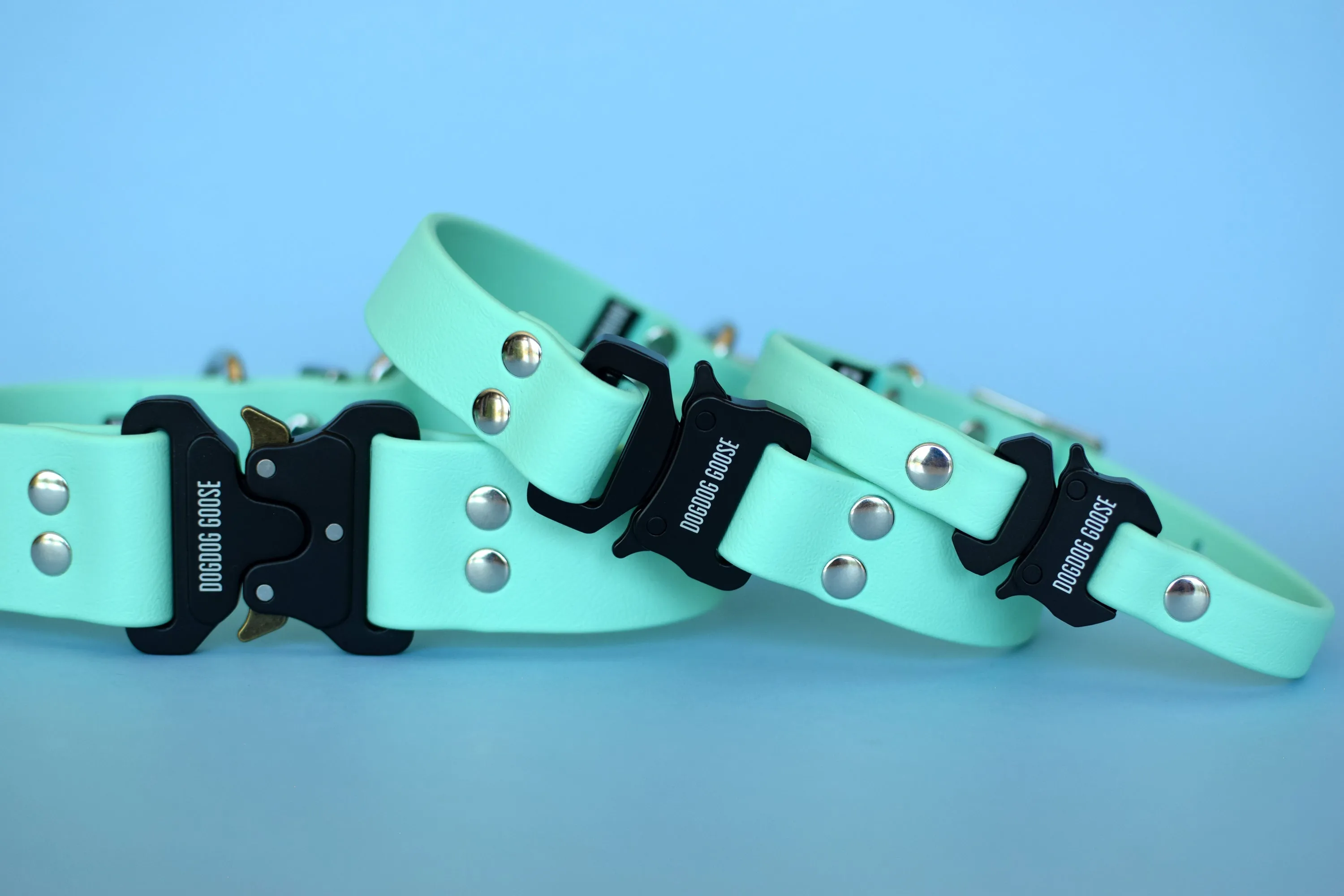 PREMADE COLLECTION - Seafoam & Nickel Biothane Dog Collar