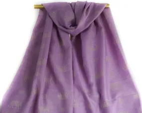 Purple Elephant Pashmina Scarf Bohemian Shawl