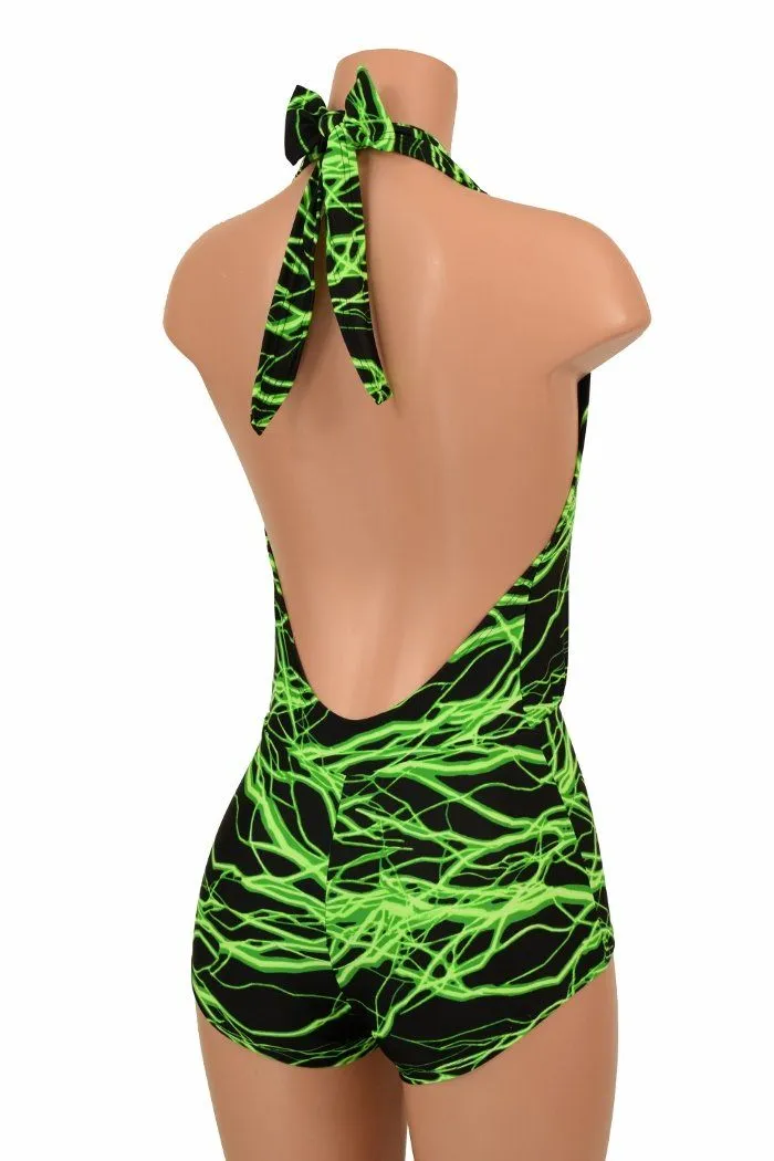 "Josie" Romper in Green Lightning