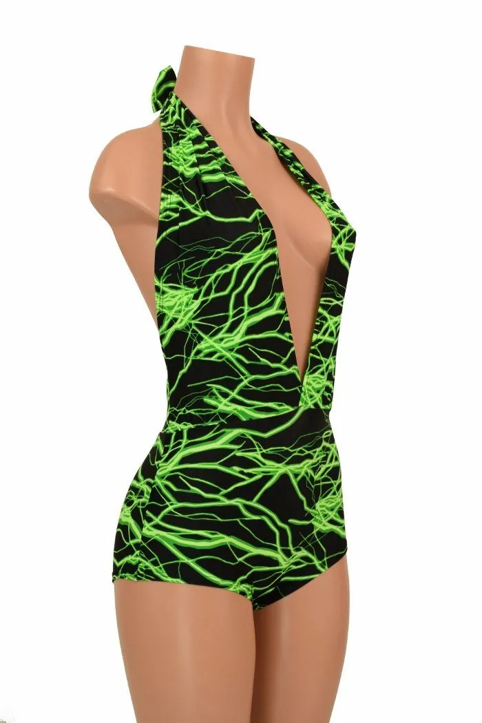 "Josie" Romper in Green Lightning