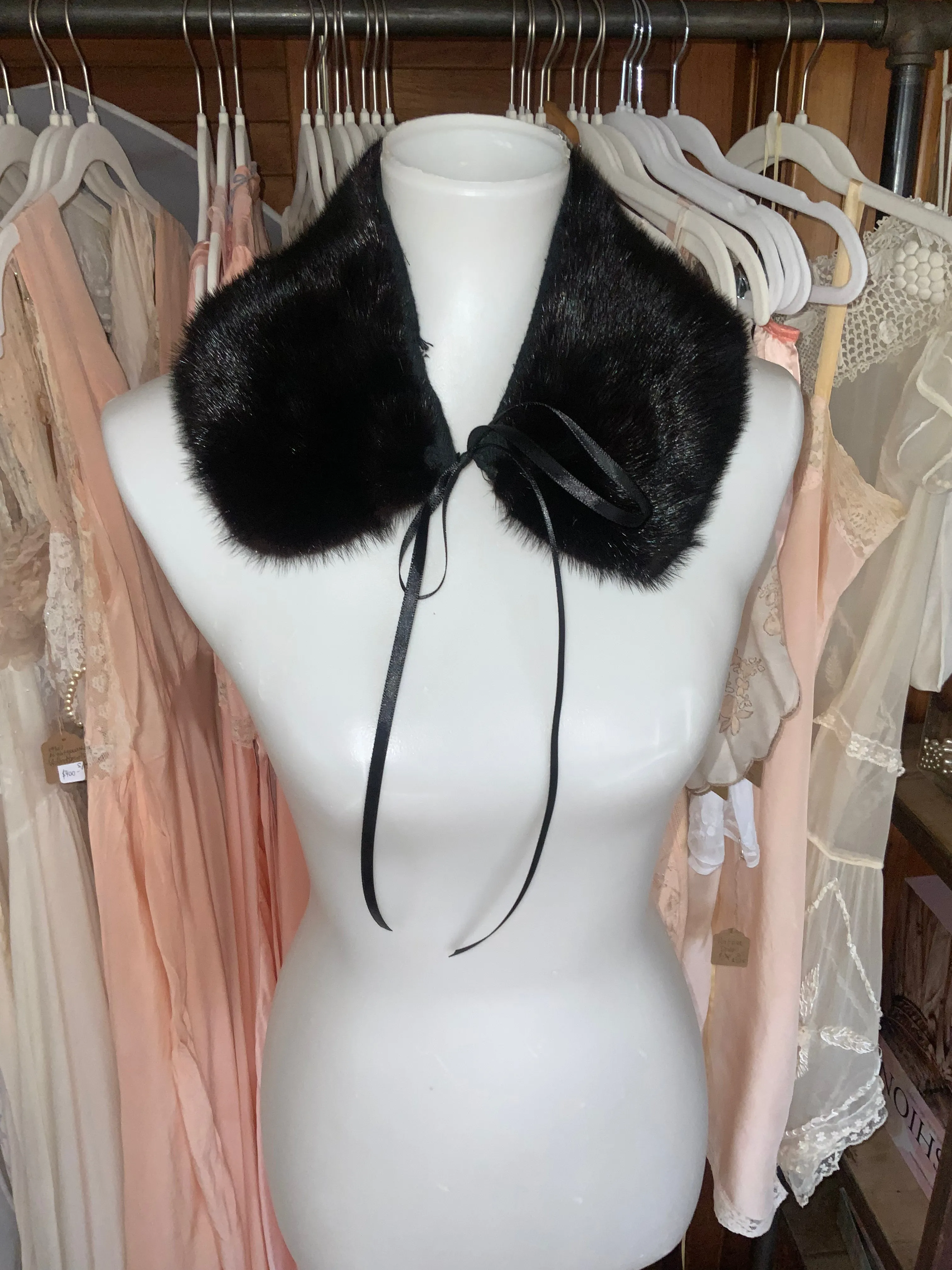 Reversible Mink/Astrakhan Collar - 40s