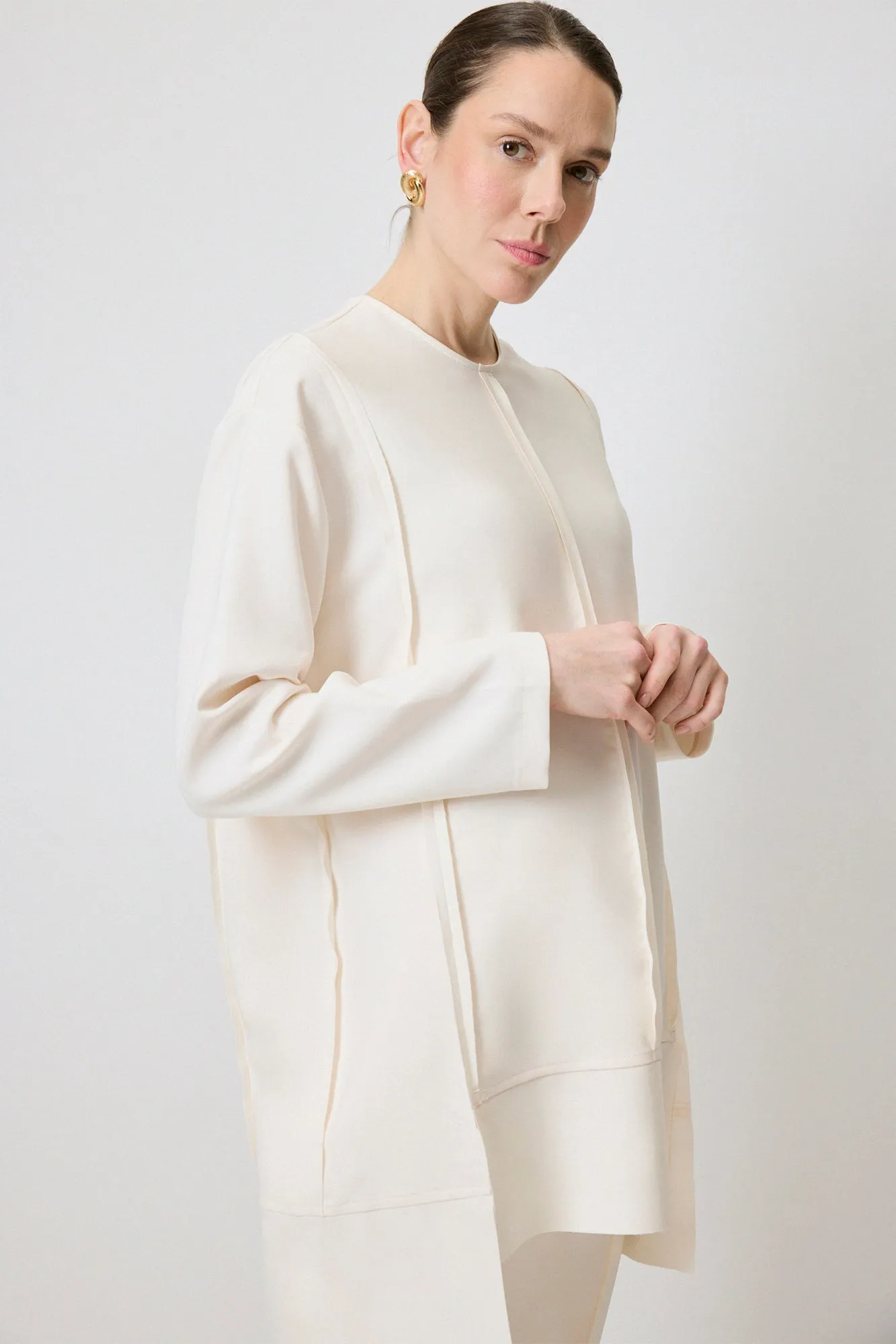 RIBBED CREPE TUNIC