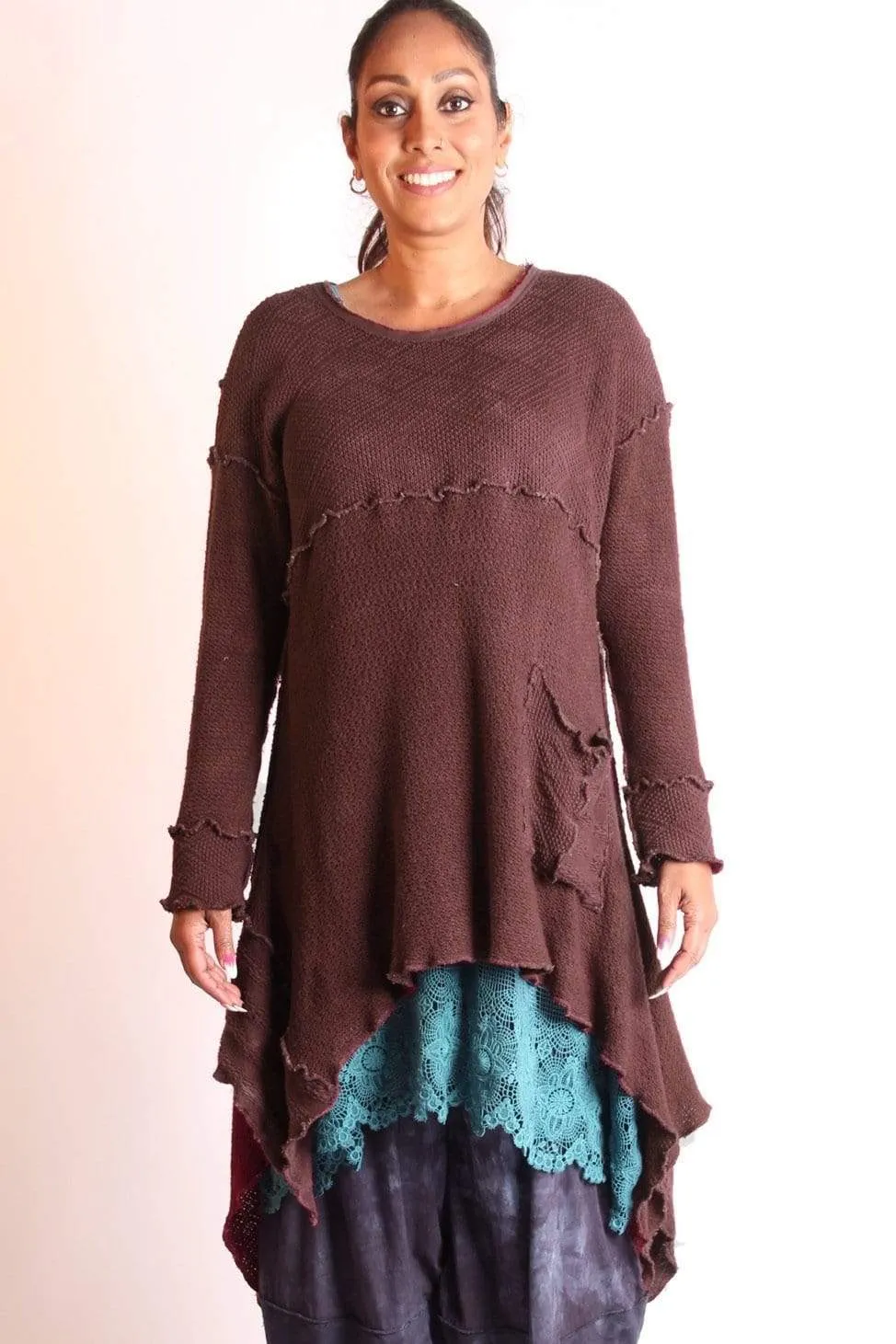 Riley Long Sleeve Cotton Tunic Sweater