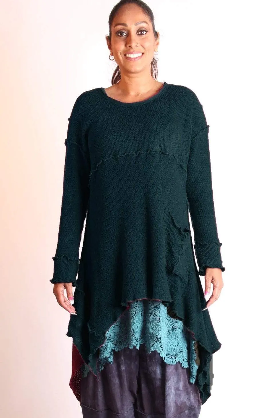 Riley Long Sleeve Cotton Tunic Sweater