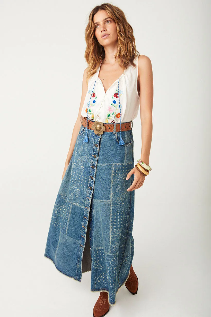 Road Trip Denim Maxi Skirt