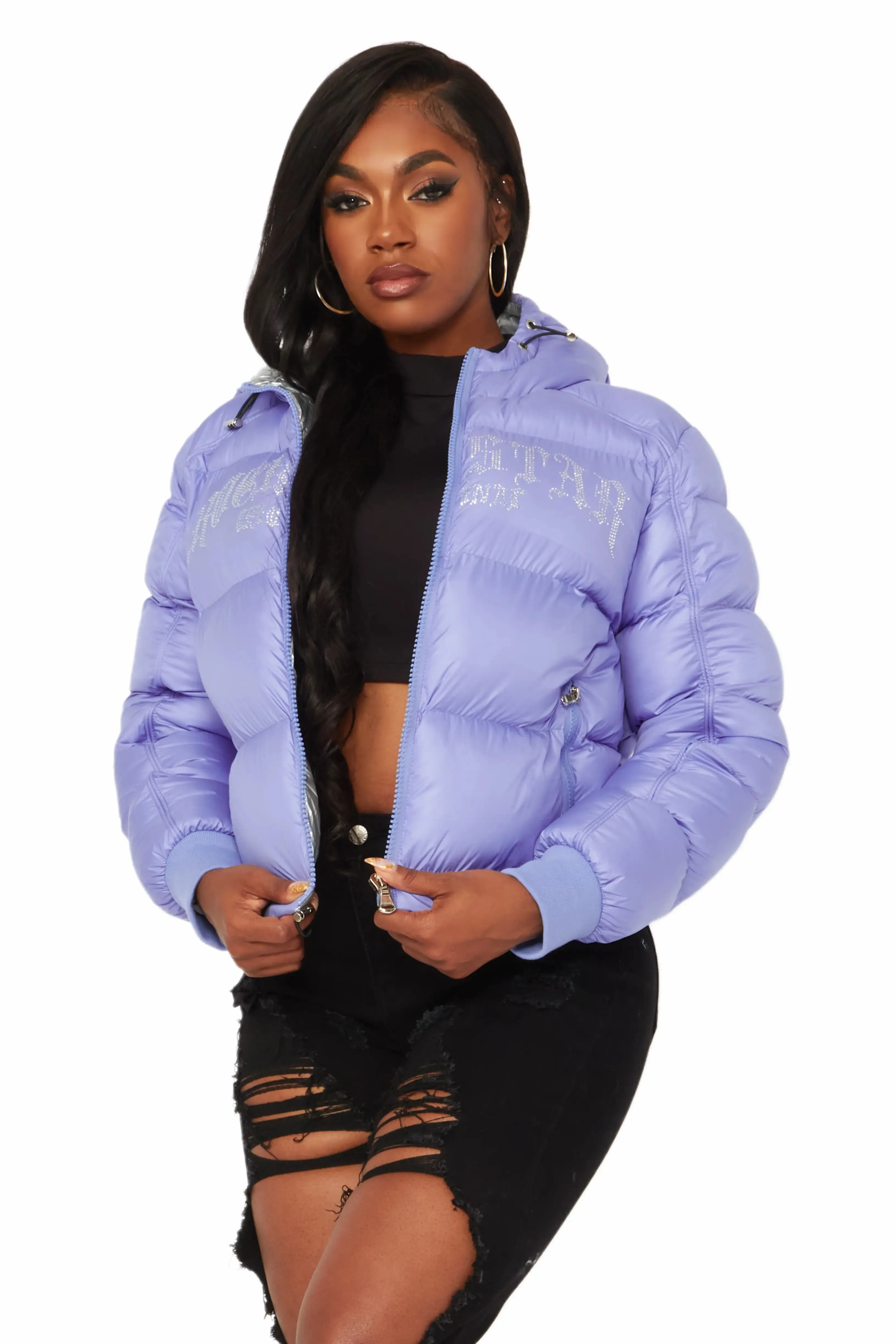 Rose Iridescent Puffer Jacket