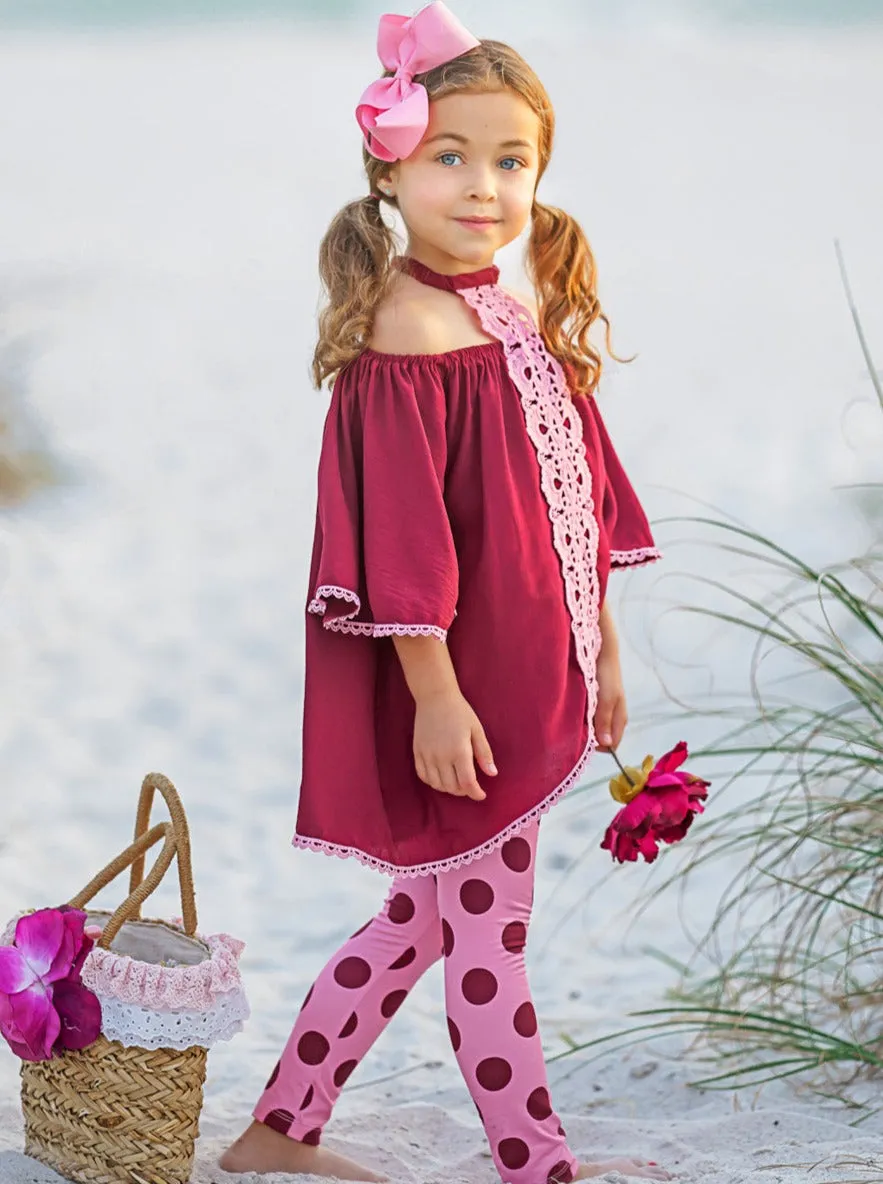 Ruby Awakening Polka Dot Legging Set